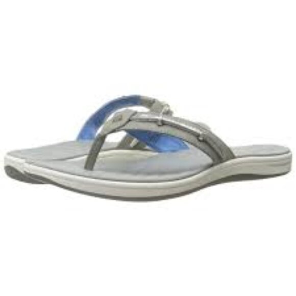 Sperry Top-Sider gray & silver Seabrook Wave flip flops - Picture 1 of 12